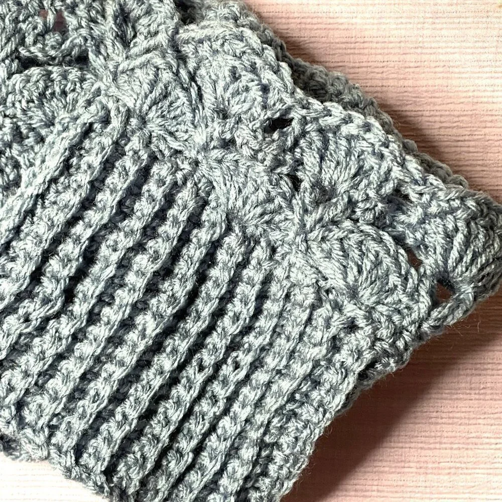NWT LORETTA ANN CREATTIONS CROCHETED LIGHT BLUE BOOT CUFFS BEAUTIFULLY HANDMADE